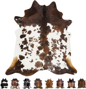 Genuine Cowhide Rug 6x7 ft – Hair On, Western & Rustic Home Decor