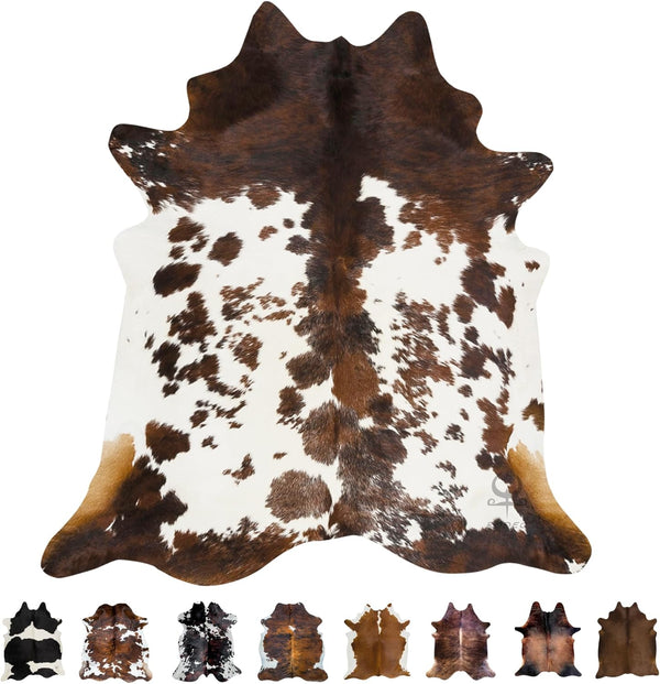 Genuine Cowhide Rug 6x7 ft – Hair On, Western & Rustic Home Decor