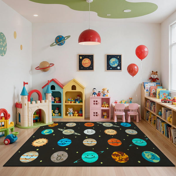 Smiley Face Classroom Rug – Educational Kids Area Rug