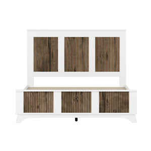 4-Piece Queen Bedroom Set – Farmhouse Platform Bed with Storage