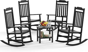 Outdoor Resin Rocking Chair Set of 2 – High Back Porch Rocker