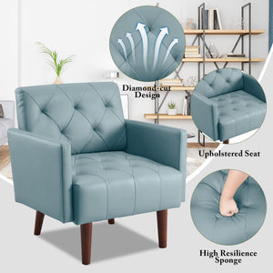 PU Leather Tufted Accent Armchair