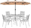 13 ft Double-Sided Patio Umbrella with 120 LED Solar Lights