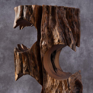 Rustic Solid Wood Countertop Wine Rack – Holds 5 Bottles