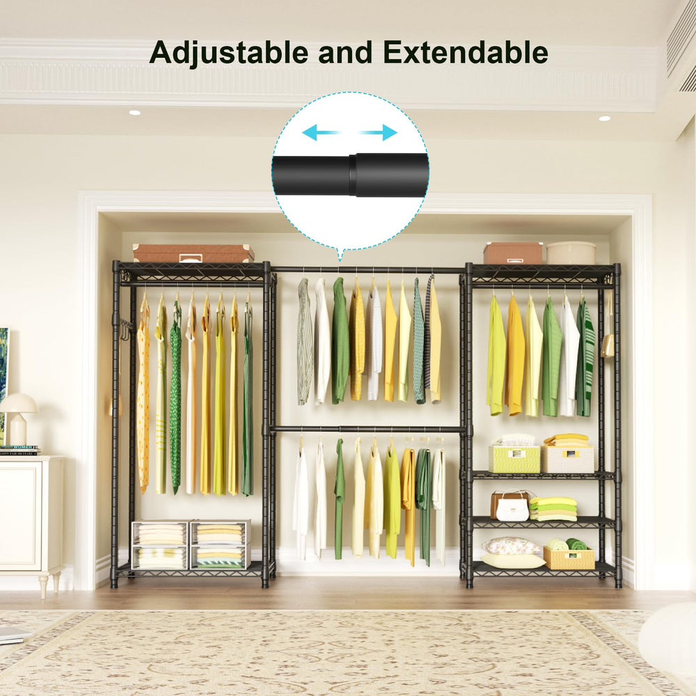 Freestanding Expandable Closet Garment Rack