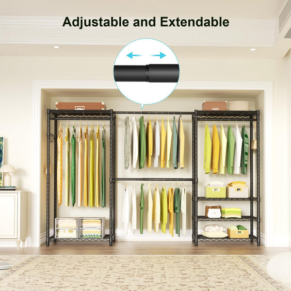 Freestanding Expandable Closet Garment Rack