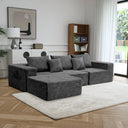 L-Shaped Modular Sectional Sofa with Deep Seat