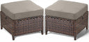 Outdoor Wicker Patio Ottoman Set - 2 Piece