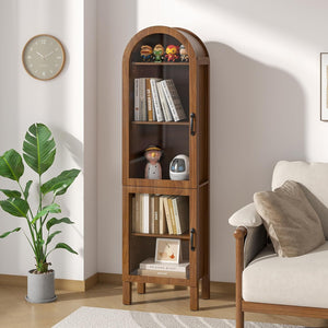 5-Tier Arched Display Cabinet with Acrylic Glass Doors