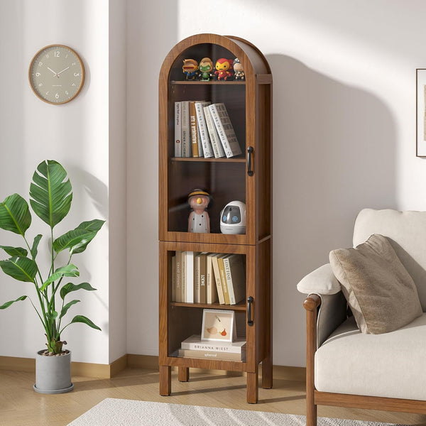 5-Tier Arched Display Cabinet with Acrylic Glass Doors