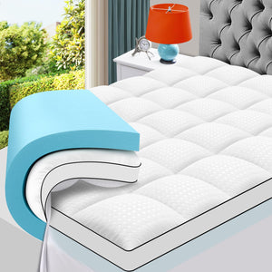 4-Inch Dual Layer Cooling Gel Memory Foam Mattress Topper