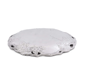 Aluminum Grape Round Serving Tray 15 Inch