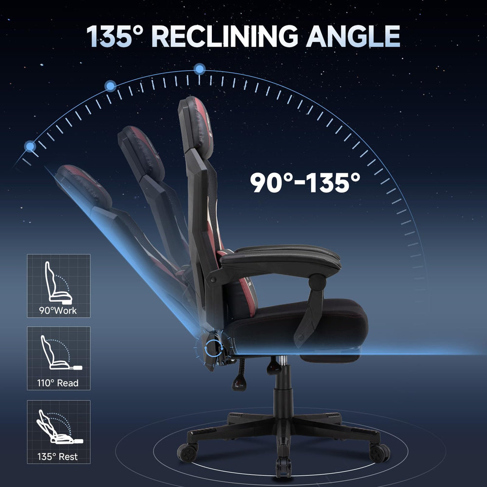 Ergonomic Mesh Gaming Chair with Footrest