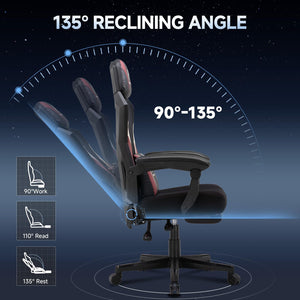Ergonomic Mesh Gaming Chair with Footrest