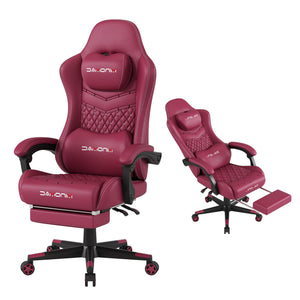 Ergonomic Gaming Chair with Retractable Footrest