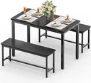 3-Piece Dining Table Set with 2 Benches