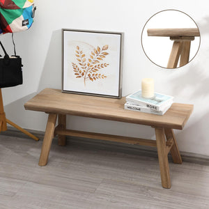 Rustic Solid Wood Farmhouse Bench – Indoor Dining & Entryway Seat