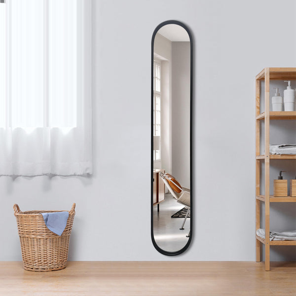 Full Length Oval Wall Mirror with Metal Frame