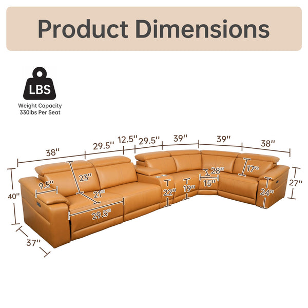 Power Reclining Sectional Sofa with Storage & USB Ports