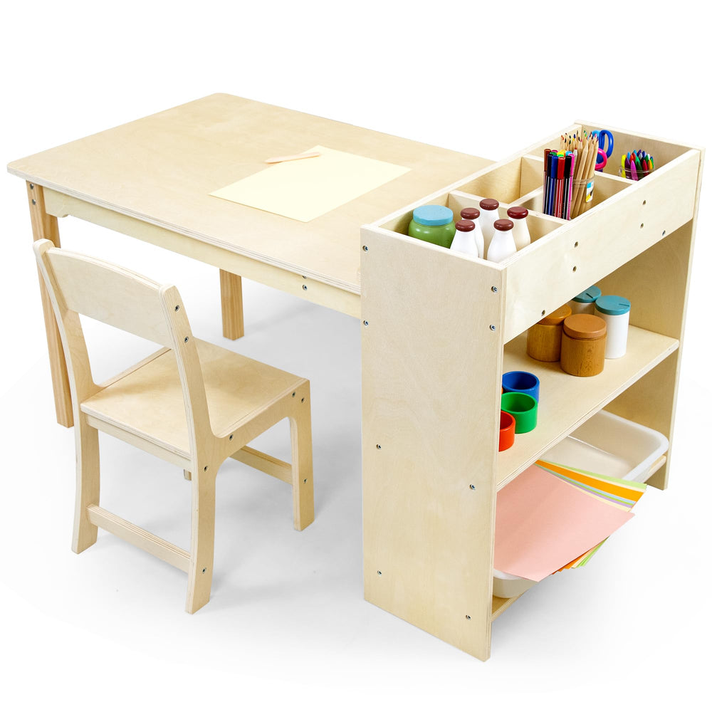 Kids Art Table and Chair Set with Storage