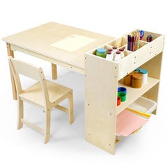 Kids Art Table and Chair Set with Storage