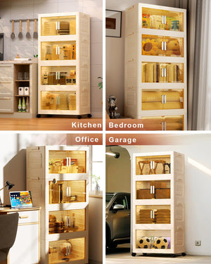 Stackable Storage Bins with Lids & Wheels