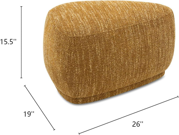 Rounded Triangle Cocktail Ottoman – Mustard Yellow Tweed