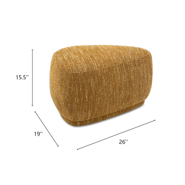 Rounded Triangle Cocktail Ottoman – Mustard Yellow Tweed