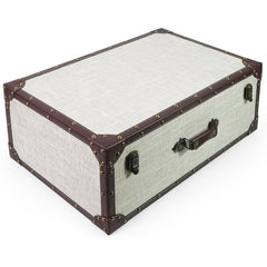 Extra Large Vintage Wooden Storage Box with Hinged Lid