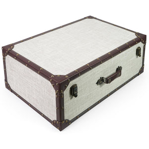 Extra Large Vintage Wooden Storage Box with Hinged Lid