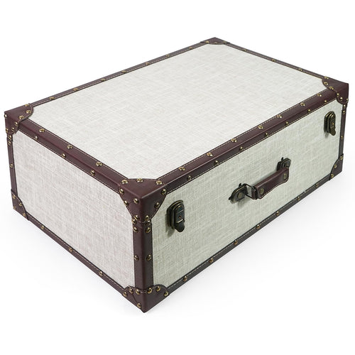 Extra Large Vintage Wooden Storage Box with Hinged Lid