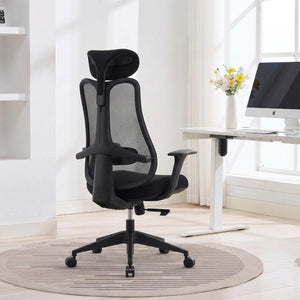 Fluido Ergonomic High Back Mesh Office Chair with Adjustable Lumbar Support & 3D Armrests