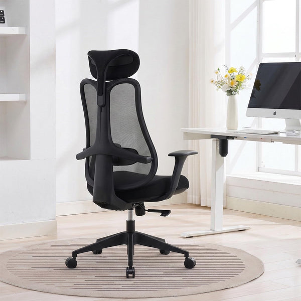 Fluido Ergonomic High Back Mesh Office Chair with Adjustable Lumbar Support & 3D Armrests