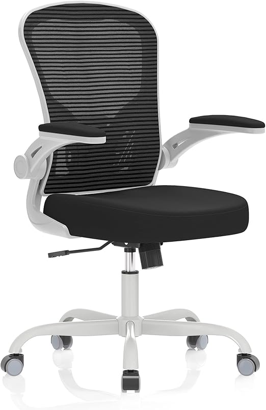 Ergonomic High Back Mesh Office Chair with Flip-Up Arms & Lumbar Support