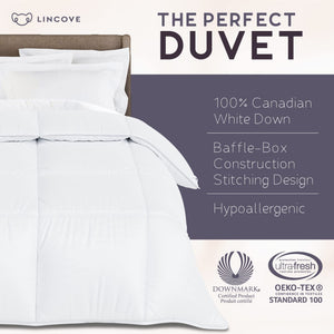 All-Season Down Comforter Duvet Insert | 800 Fill Power | 600TC Cotton Sateen