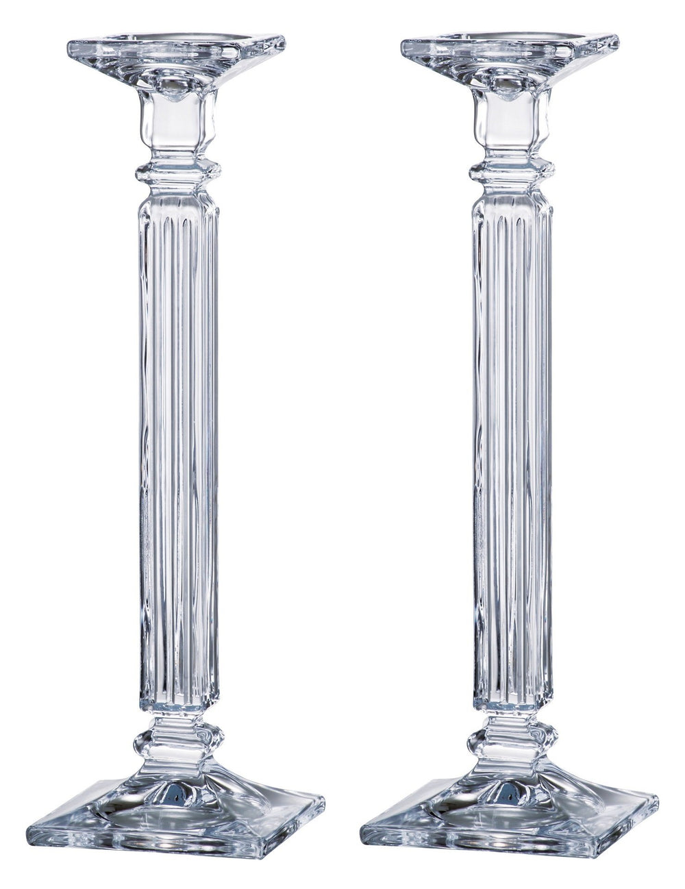 Crystal Glass Candlestick Holder 16 Inch — Set of 2
