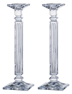 Crystal Glass Candlestick Holder 16 Inch — Set of 2