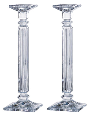 Crystal Glass Candlestick Holder 16 Inch — Set of 2