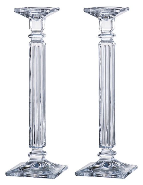 Crystal Glass Candlestick Holder 16 Inch — Set of 2