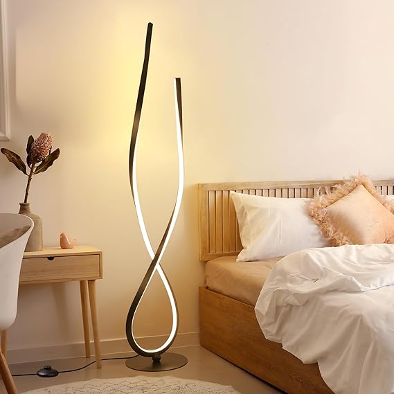 Arc Floor Lamp with Remote Control – Dimmable LED Standing Lamp