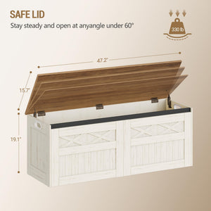 Farmhouse Storage Chest Bench Lift-Top 47.2"