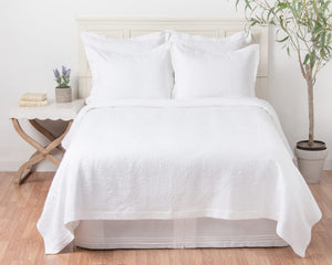 Jardin Matelasse Euro Pillow Sham – 26" x 26" White Cotton