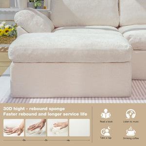 108" U-Shape Modular Sectional Sofa with Ottoman