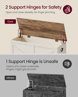 Farmhouse Storage Bench with 2 Fabric Drawers