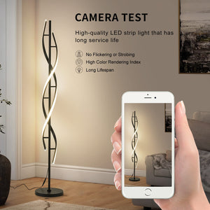 Spiral LED Dimmable Floor Lamp with Remote Control