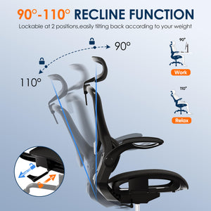 Ergonomic Mesh Office Chair with Flip-Up Armrests