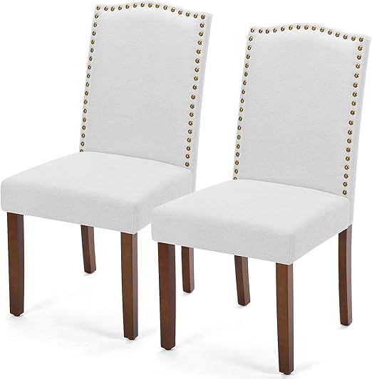 Dining Chairs Set with Wooden Legs & Padded Seat
