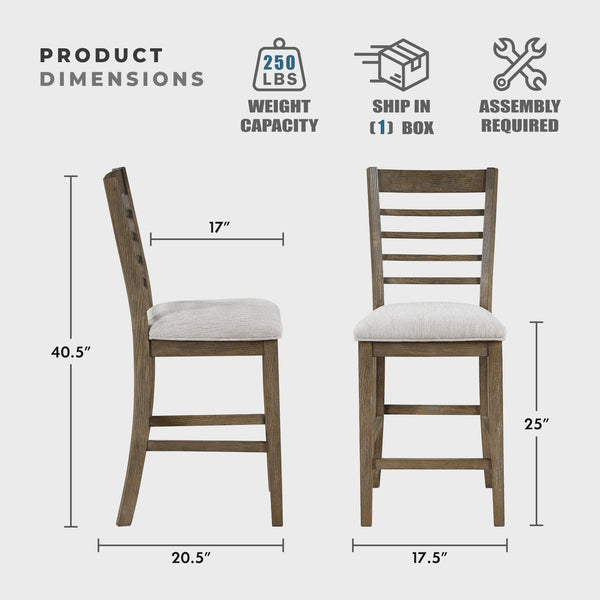 6-Piece Counter Height Dining Set with Bench