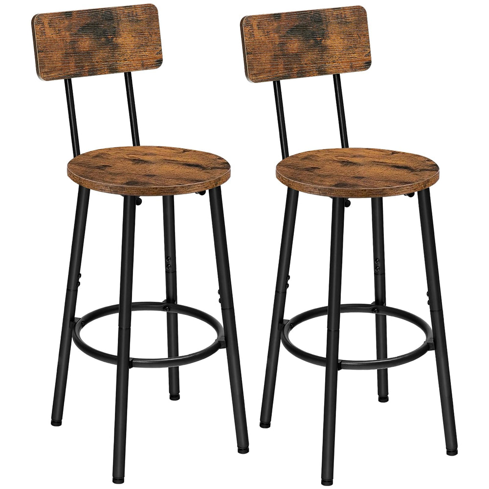 Round Bar Stools Set of 2 with Back