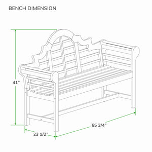 5-Foot Teak Wood Outdoor Bench – Lutyens Style